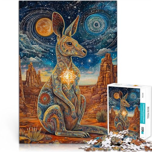 Trainieren Sie Ihr Gehirn und Ihre Hände Farbiges Känguru 1000-teilige Puzzles für Teenager 26x38cm Heimdekoration Spielzeug von LGNBTGM