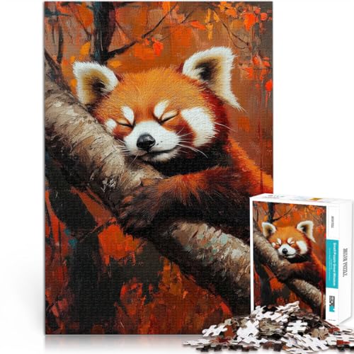 Trainieren Sie Ihr Gehirn und Ihre Hände Träumender Roter Panda Teenager 1000-teiliges Puzzle 26x38cm tolles Geschenk von LGNBTGM