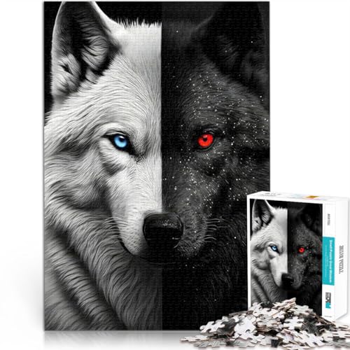 Trainieren Sie Ihr Gehirn und Ihre Hände schwarzer Wolf mit blauen Augen 1000-teilige Puzzles für Teenager 26x38cm Gutes Geschenk Trainieren Sie Ihr Gehirn und Ihre Hände schwarzer Wolf mit blauen Augen 1000-teilige Puzzles für Teenager 26x38cm Gutes Geschenk von LGNBTGM