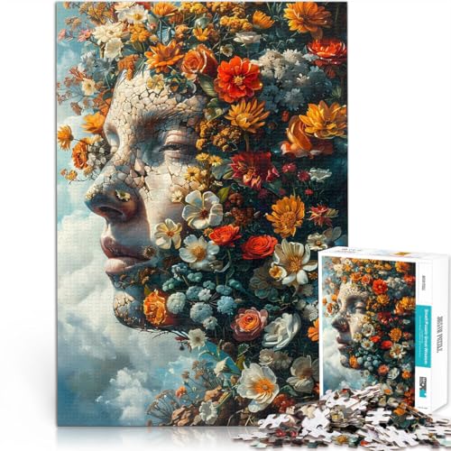 für Lernspiel-Herausforderungsspielzeug Frau in Blumen 2000-Teile-Puzzle für Teenager 70x100cm Heimdekoration Spielzeug von LGNBTGM