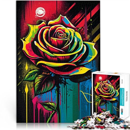 für Lernspiel-Herausforderungsspielzeug Gekritzelrose Puzzle 1000 Teile für Erwachsene 26x38cm Kunstwerk Geschenk ab 14 Jahren von LGNBTGM