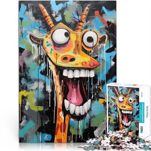 für Lernspiel-Herausforderungsspielzeug Graffiti Streetart Giraffe 1000-teiliges Puzzle für Teenager 26x38cm Heimdekoration von LGNBTGM