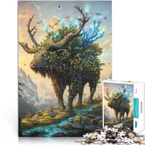 für Lernspiel-Herausforderungsspielzeug Naturgeist Elch 1000-teilige Puzzles für Erwachsene 38x52cm Heimdekoration von LGNBTGM