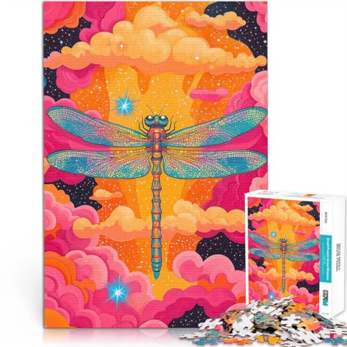 für Lernspiel-Herausforderungsspielzeug Psychedelische Libelle 1000-teilige Puzzles für Erwachsene 38x52cm Heimdekoration von LGNBTGM