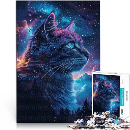 für Lernspiel-Herausforderungsspielzeug Weltraumkatzengalaxie Teenager 1000-teiliges Puzzle 26x38cm Lustiges Geschenk für 14+ von LGNBTGM