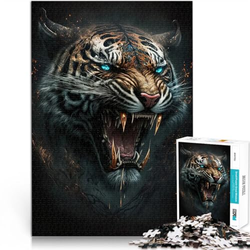 für Lernspiel-Herausforderungsspielzeug Wild brüllender Tiger Teenager 1000-teiliges Puzzle 26x38cm Verbessern Sie das Gedächtnis von LGNBTGM