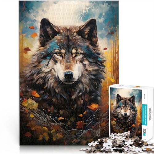 für Lernspiel-Herausforderungsspielzeug Wolf Art Puzzle für Erwachsene 1000 Teile 38x52cm Tolles Geschenk für Spiele für 14+ von LGNBTGM