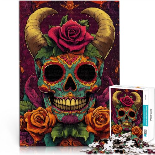 lustige Spiele für die ganze Familie Bunte Totenkopfkunst 1000-teiliges Puzzle für Teenager 70x100cm Wichtelgeschenke lustige Spiele für die ganze Familie Bunte Totenkopfkunst 1000-teiliges Puzzle für Teenager 70x100cm Wichtelgeschenke von LGNBTGM