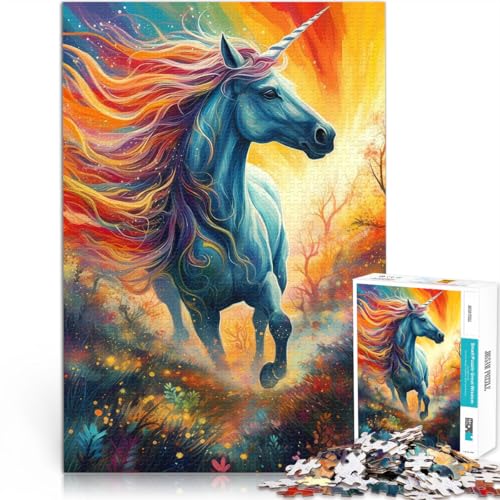 lustige Spiele für die ganze Familie Einhorn Pferd Fantasy Teenager 1000-teiliges Puzzle 26x38cm Tolles Geschenk für Spiele für 14+ von LGNBTGM