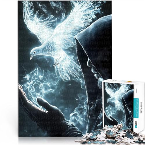 lustige Spiele für die ganze Familie weißer Vogel Puzzle 1000 Teile für Erwachsene 38x52cm Tolles Geschenk für Spiele für und ab 14 Jahren von LGNBTGM