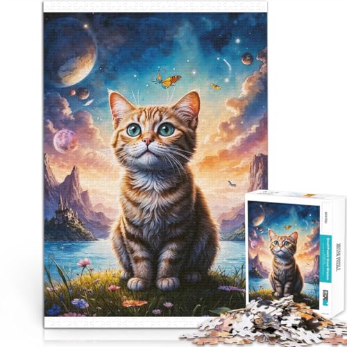 pädagogische Herausforderung Katze im Fantasieland Puzzle 1000 Teile für Teenager 26x38cm Geburtstagsgeschenk ab 14 Jahren von LGNBTGM
