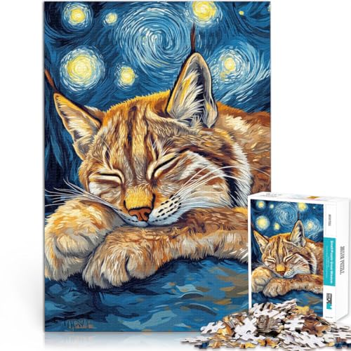 pädagogische Herausforderung Sternennacht-Luchs 1000-Teile-Puzzle für Teenager 38x52cm Einzigartige Wohndekoration und Geschenke ab 14 Jahren von LGNBTGM