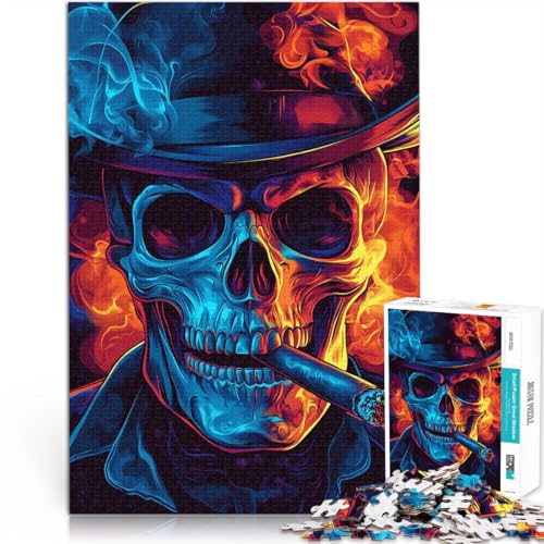 pädagogische Herausforderung Zigarre rauchendes Skelett Puzzle für Erwachsene 1000 Teile 70x100cm Eltern-Kind-Interaktion für ab 14 Jahren von LGNBTGM