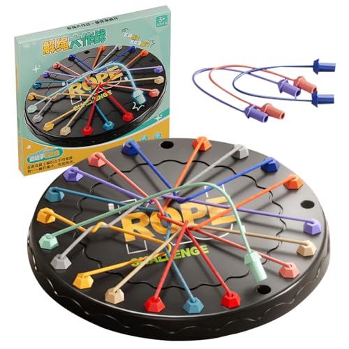 Knots Rope Logic Spiel, Rope Challenge Puzzle Knobelspiel für Kinder Puzzlespiel mit Gedrehten Seilen Buntes Knots Rope Untangling Tisch Strategie Familien Brettspiel für 2 Bis 4 Spieler Knots Rope Logic Spiel, Rope Challenge Puzzle Knobelspiel für Kinder Puzzlespiel mit Gedrehten Seilen Buntes Knots Rope Untangling Tisch Strategie Familien Brettspiel für 2 Bis 4 Spieler von LGQHCE