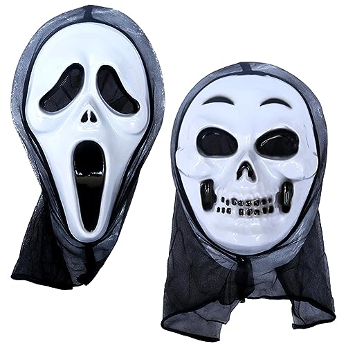 LGQHCE Halloween Maske, Totenkopf Horror Maske Cosplay Party Masken Halloween Party Kostüme Zubehör, Gruselig 3D Skelett Party Maskerade Masken für Kinder Erwachsene Halloween von LGQHCE