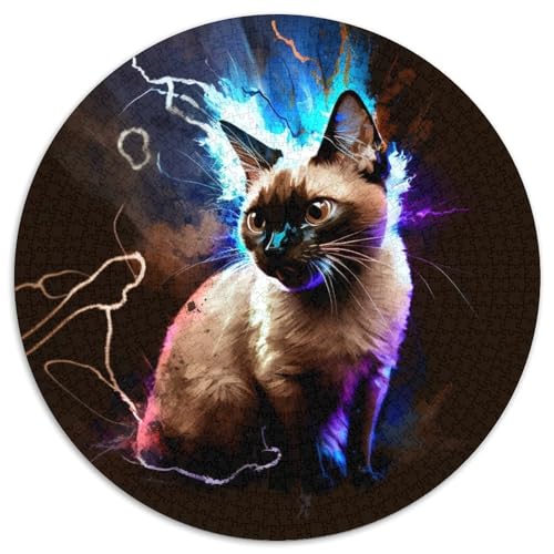 1000-Teile-Puzzle für Erwachsene. Fantasie-Puzzle mit siamesischer Katze Weihnachten, Halloween, Ostern, Neujahr (67,5 x 67,5 cm). von LGSHENG
