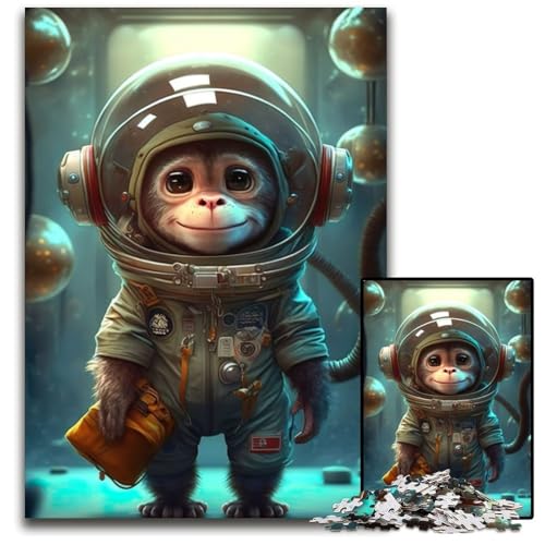 1000-teiliges Puzzle, Astronaut, Weltraumaffe, Holzpuzzle für Erwachsene, anspruchsvolles DIY-Denkspiel, perfektes Familienspiel oder dekoratives Geschenk, 26x38cm 1000-teiliges Puzzle, Astronaut, Weltraumaffe, Holzpuzzle für Erwachsene, anspruchsvolles DIY-Denkspiel, perfektes Familienspiel oder dekoratives Geschenk, 26x38cm von LGSHENG
