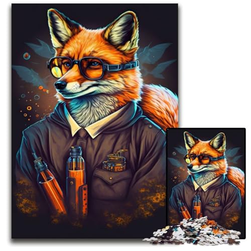 1000-teiliges Puzzle, Fuchs-Tier-Puzzle, anspruchsvolles Denkspiel für Teenager, unterhaltsames interaktives Spiel für die ganze Familie, 50x75cm von LGSHENG