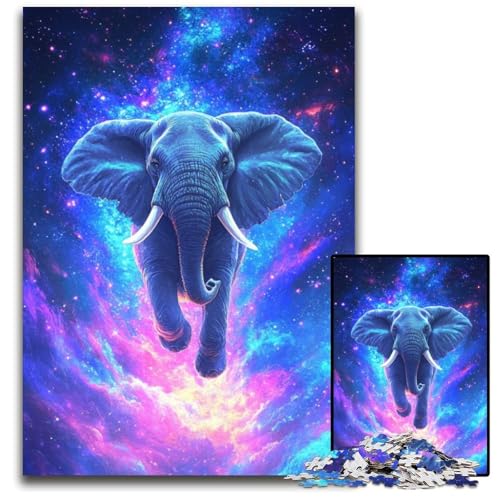 1000-teiliges Puzzle, Galaxie-Elefant, Holzpuzzle für Erwachsene, anspruchsvolles DIY-Denkspiel, perfektes Familienspiel oder dekoratives Geschenk, 26x38cm 1000-teiliges Puzzle, Galaxie-Elefant, Holzpuzzle für Erwachsene, anspruchsvolles DIY-Denkspiel, perfektes Familienspiel oder dekoratives Geschenk, 26x38cm von LGSHENG