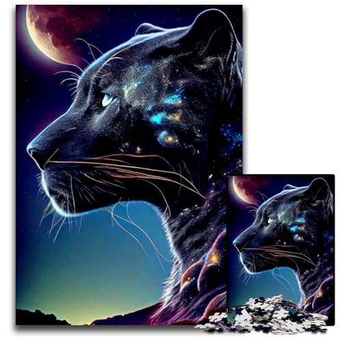 1000-teiliges Puzzle, Panther, Holzpuzzle für Erwachsene, anspruchsvolles DIY-Denkspiel, perfektes Familienspiel oder dekoratives Geschenk, 26x38cm 1000-teiliges Puzzle, Panther, Holzpuzzle für Erwachsene, anspruchsvolles DIY-Denkspiel, perfektes Familienspiel oder dekoratives Geschenk, 26x38cm von LGSHENG