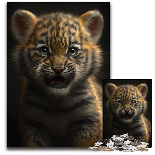 1000-teiliges Puzzle, Tigerbaby, Holzpuzzle für Erwachsene, anspruchsvolles DIY-Denkspiel, perfektes Familienspiel oder dekoratives Geschenk, 50x75cm 1000-teiliges Puzzle, Tigerbaby, Holzpuzzle für Erwachsene, anspruchsvolles DIY-Denkspiel, perfektes Familienspiel oder dekoratives Geschenk, 50x75cm von LGSHENG