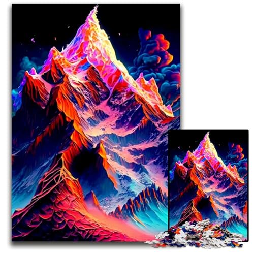 1000-teiliges Puzzle, farbenfroher Berg, Holzpuzzle, zum Entspannen und Herausfordern, farbenfrohe Heimdekorationskunst, Freunde, 26x38cm 1000-teiliges Puzzle, farbenfroher Berg, Holzpuzzle, zum Entspannen und Herausfordern, farbenfrohe Heimdekorationskunst, Freunde, 26x38cm von LGSHENG