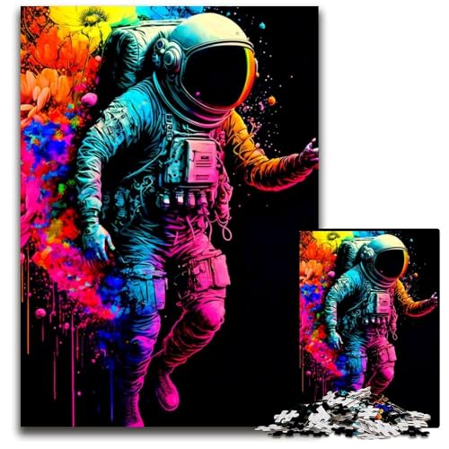1000-teiliges Puzzle, farbenfrohes Astronauten-Holzpuzzle für Erwachsene, anspruchsvolles DIY-Denkspiel, perfektes Familienspiel oder dekoratives Geschenk, 26x38cm 1000-teiliges Puzzle, farbenfrohes Astronauten-Holzpuzzle für Erwachsene, anspruchsvolles DIY-Denkspiel, perfektes Familienspiel oder dekoratives Geschenk, 26x38cm von LGSHENG