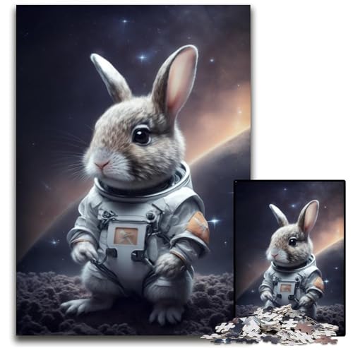 1000-teiliges Puzzle „Astronaut Bunny“, anspruchsvolles Denkspiel für Teenager, unterhaltsames interaktives Spiel für die ganze Familie, 50x75cm von LGSHENG