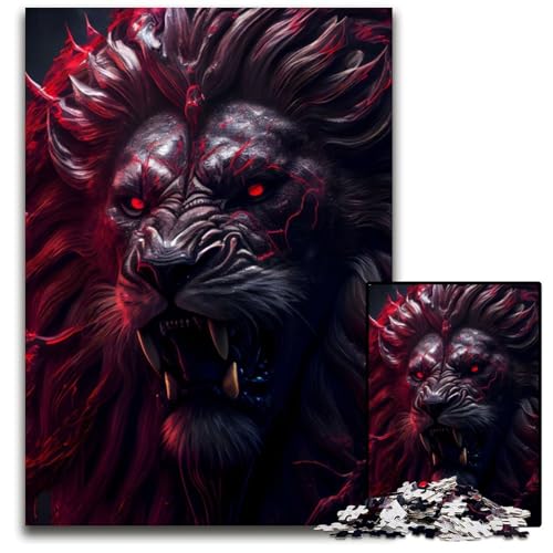 1000-teiliges Puzzle „Böser König der Löwen“, schwarzes Holzpuzzle für Erwachsene, anspruchsvolles DIY-Denkspiel, perfektes Familienspiel oder dekoratives Geschenk, 50x75cm 1000-teiliges Puzzle „Böser König der Löwen“, schwarzes Holzpuzzle für Erwachsene, anspruchsvolles DIY-Denkspiel, perfektes Familienspiel oder dekoratives Geschenk, 50x75cm von LGSHENG