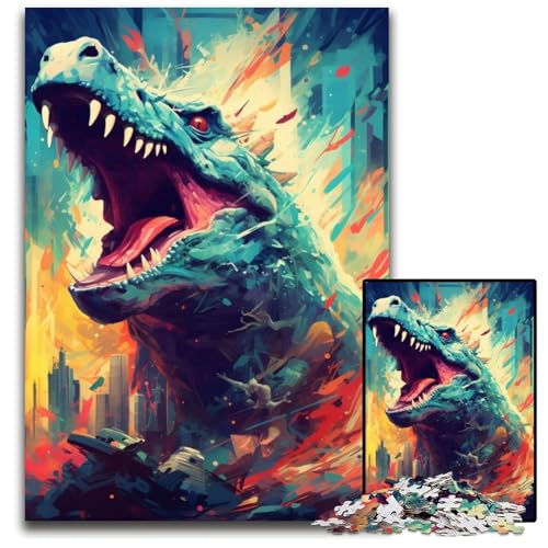 1000-teiliges Puzzle „Deinosuchus Beast“ – Herausforderndes Denkspiel für Teenager, unterhaltsames interaktives Spiel für die ganze Familie, 50x75cm von LGSHENG