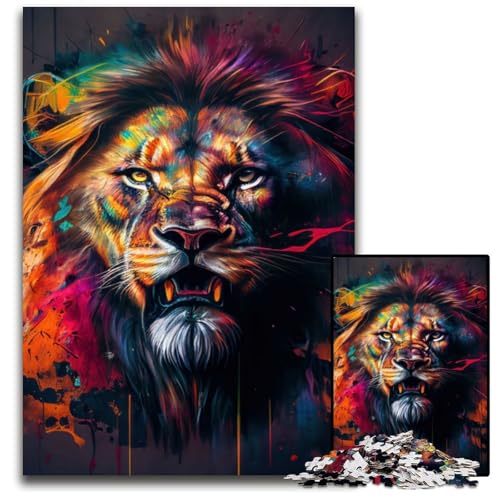 1000-teiliges Puzzle „Der stolze Löwe“ aus Holz. Entspannen und herausfordern, farbenfrohe Kunst zur Heimdekoration, Freunde, 50x75cm 1000-teiliges Puzzle „Der stolze Löwe“ aus Holz. Entspannen und herausfordern, farbenfrohe Kunst zur Heimdekoration, Freunde, 50x75cm von LGSHENG