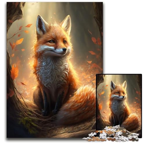 1000-teiliges Puzzle „Fuchs“, Holzpuzzle für Erwachsene, anspruchsvolles DIY-Denkspiel, perfektes Familienspiel oder dekoratives Geschenk, 26x38cm von LGSHENG