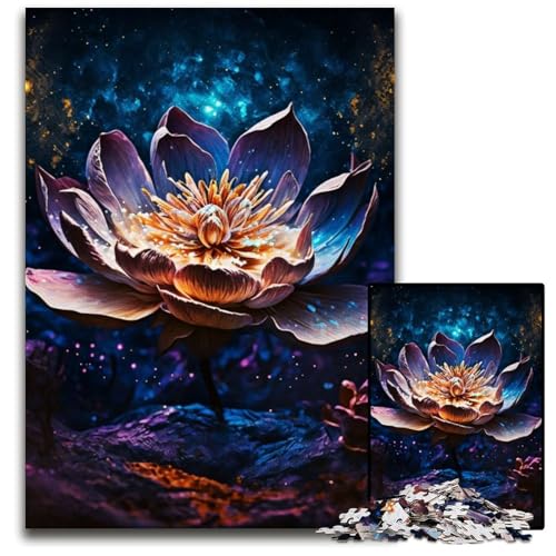 1000-teiliges Puzzle „Lotusblume“, magisches Puzzle, anspruchsvolles Denkspiel für Teenager, unterhaltsames interaktives Spiel für die ganze Familie, 50x75cm von LGSHENG