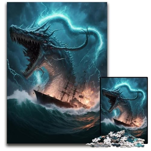 1000-teiliges Puzzle „Monster Invasion“, Holzpuzzle für Erwachsene, anspruchsvolles DIY-Denkspiel, perfektes Familienspiel oder dekoratives Geschenk, 26x38cm 1000-teiliges Puzzle „Monster Invasion“, Holzpuzzle für Erwachsene, anspruchsvolles DIY-Denkspiel, perfektes Familienspiel oder dekoratives Geschenk, 26x38cm von LGSHENG