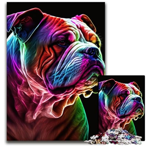 1000-teiliges Puzzle „Neon Bulldog“, anspruchsvolles Denkspiel für Teenager, interaktives Familienspiel, 50x75cm 1000-teiliges Puzzle „Neon Bulldog“, anspruchsvolles Denkspiel für Teenager, interaktives Familienspiel, 50x75cm von LGSHENG