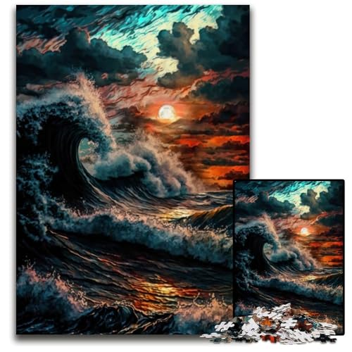 1000-teiliges Puzzle „Stormly Ocean“, Holzpuzzle für Erwachsene, anspruchsvolles DIY-Denkspiel, perfektes Familienspiel oder dekoratives Geschenk, 26x38cm 1000-teiliges Puzzle „Stormly Ocean“, Holzpuzzle für Erwachsene, anspruchsvolles DIY-Denkspiel, perfektes Familienspiel oder dekoratives Geschenk, 26x38cm von LGSHENG