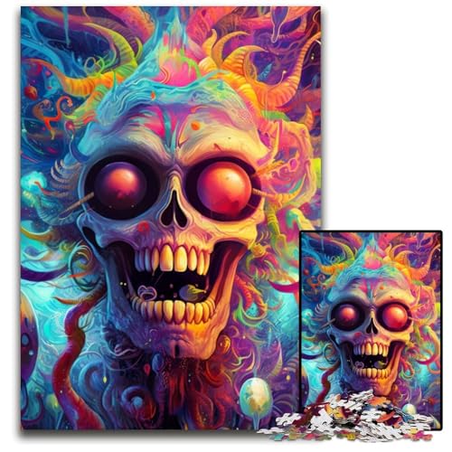 1000-teiliges Puzzle „Trippy Psychedelic Skull“ aus Holz für Erwachsene, anspruchsvolles DIY-Denkspiel, perfektes Familienspiel oder dekoratives Geschenk, 50x75cm 1000-teiliges Puzzle „Trippy Psychedelic Skull“ aus Holz für Erwachsene, anspruchsvolles DIY-Denkspiel, perfektes Familienspiel oder dekoratives Geschenk, 50x75cm von LGSHENG