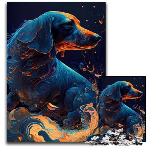 1000-teiliges Puzzle Dackelhund aus Holz für Erwachsene, anspruchsvolles DIY-Denkspiel, perfektes Familienspiel oder dekoratives Geschenk, 26x38cm 1000-teiliges Puzzle Dackelhund aus Holz für Erwachsene, anspruchsvolles DIY-Denkspiel, perfektes Familienspiel oder dekoratives Geschenk, 26x38cm von LGSHENG