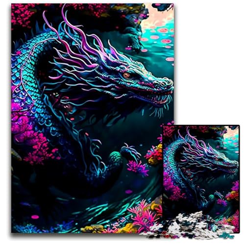 1000-teiliges Puzzle Drachen-Puzzle, anspruchsvolles Denkspiel für Teenager, unterhaltsames interaktives Spiel für die ganze Familie, 26x38cm von LGSHENG