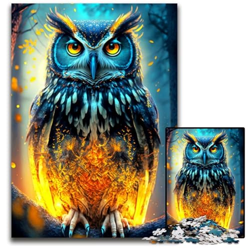 1000-teiliges Puzzle Eule, Holzpuzzle zum Entspannen und Herausfordern, farbenfrohe Heimdekorationskunst, Freunde, 26x38cm 1000-teiliges Puzzle Eule, Holzpuzzle zum Entspannen und Herausfordern, farbenfrohe Heimdekorationskunst, Freunde, 26x38cm von LGSHENG