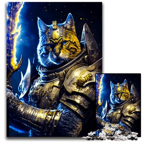 1000-teiliges Puzzle-Geschenk, Galaxy Defender-Katzen-Puzzle für Erwachsene, Entspannung und Herausforderung, farbenfrohe Heimdekorationskunst, Freunde, 26x38cm von LGSHENG