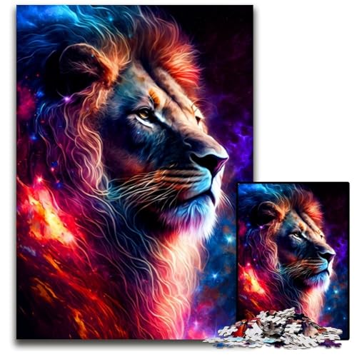 1000-teiliges Puzzle-Geschenk, Löwen-Puzzle für Erwachsene, zum Entspannen und Herausfordern, farbenfrohe Kunst zur Heimdekoration, Freunde, 50x75cm von LGSHENG