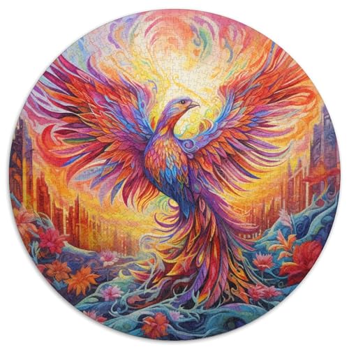 1000-teiliges Puzzle-Geschenk, Psychedelischer Phönixvogel, Papp-Puzzle, geeignet für Geburtstage, Halloween, Thanksgiving, Ostern (67,5 x 67,5 cm) von LGSHENG