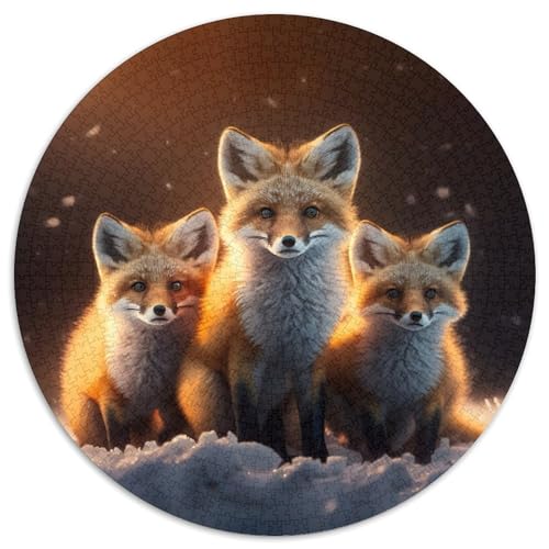 1000-teiliges Puzzle-Geschenk „DREI Füchse“, runde Kartonpuzzles, kompliziertes Design für Teenager, DIY-Dekor und gehirnfördernder Spaß, 67,5 x 67,5 cm 1000-teiliges Puzzle-Geschenk „DREI Füchse“, runde Kartonpuzzles, kompliziertes Design für Teenager, DIY-Dekor und gehirnfördernder Spaß, 67,5 x 67,5 cm von LGSHENG