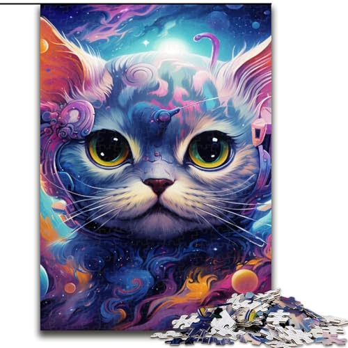 1000-teiliges Puzzle Magic Art Cat Puzzle, perfekt für Teenager, Familienzusammenhalt, Denksportaufgabe und DIY-Geschenk zur Heimdekoration (Größe: 50x75cm) von LGSHENG