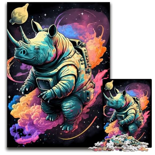 1000-teiliges Puzzle Nashorn, spielerisches Puzzle, anspruchsvolles Denkspiel für Teenager, unterhaltsames interaktives Spiel für die ganze Familie, 50x75cm von LGSHENG