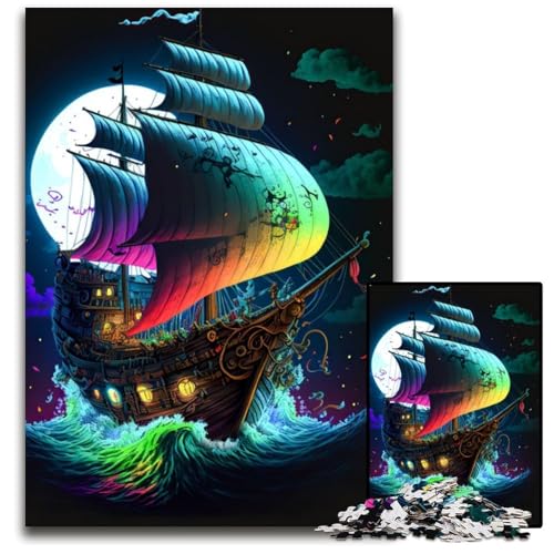 1000-teiliges Puzzle Piratenschiff, farbenfrohes Puzzle, anspruchsvolles Denkspiel für Teenager, unterhaltsames interaktives Spiel für die ganze Familie, 26x38cm 1000-teiliges Puzzle Piratenschiff, farbenfrohes Puzzle, anspruchsvolles Denkspiel für Teenager, unterhaltsames interaktives Spiel für die ganze Familie, 26x38cm von LGSHENG