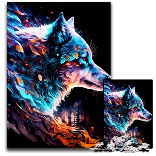 1000-teiliges Puzzle Wolf Puzzles Herausforderndes Denkspiel für Teenager, Familienspaß Interaktives Spiel 26X38CM/10.23x14.96inch 1000-teiliges Puzzle Wolf Puzzles Herausforderndes Denkspiel für Teenager, Familienspaß Interaktives Spiel 26X38CM/10.23x14.96inch von LGSHENG