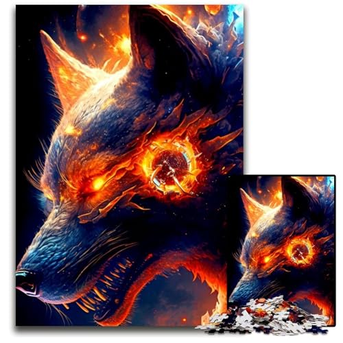 1000-teiliges Puzzle Wolf aus Holz, Puzzle für Erwachsene, anspruchsvolles DIY-Denkspiel, perfektes Familienspiel oder dekoratives Geschenk, 26x38cm 1000-teiliges Puzzle Wolf aus Holz, Puzzle für Erwachsene, anspruchsvolles DIY-Denkspiel, perfektes Familienspiel oder dekoratives Geschenk, 26x38cm von LGSHENG