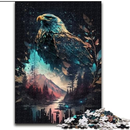 1000-teiliges Puzzle für Erwachsene, Adler-Doppelbelichtungs-Puzzle, anspruchsvolles Denkspiel für Teenager, perfekt als Heimdekoration oder Geschenk (Größe: 26x38cm) von LGSHENG